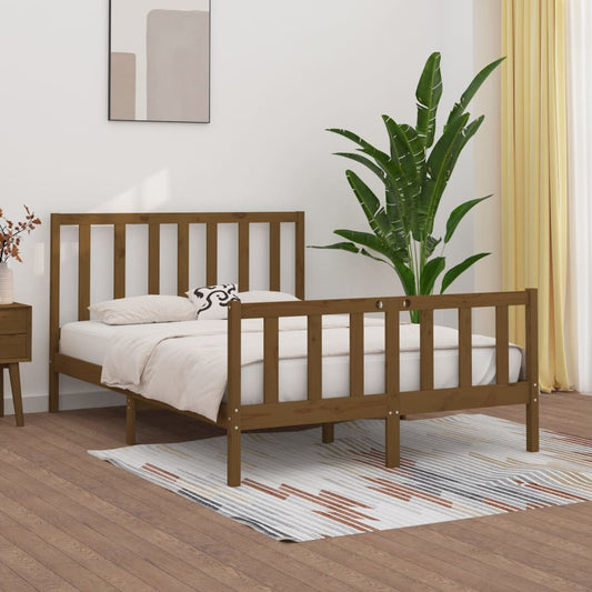 Bedframe Massief Hout Honingbruin 140X190 Cm