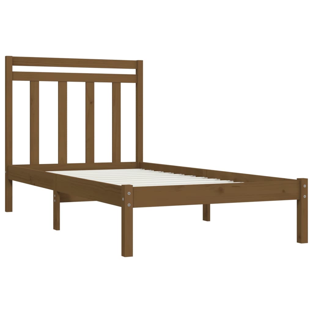 Bedframe Massief Hout Honingbruin 75X190 Cm 2Ft6 Small Single