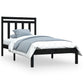 Bedframe Massief Hout Zwart 75X190 Cm 2Ft6 Small Single