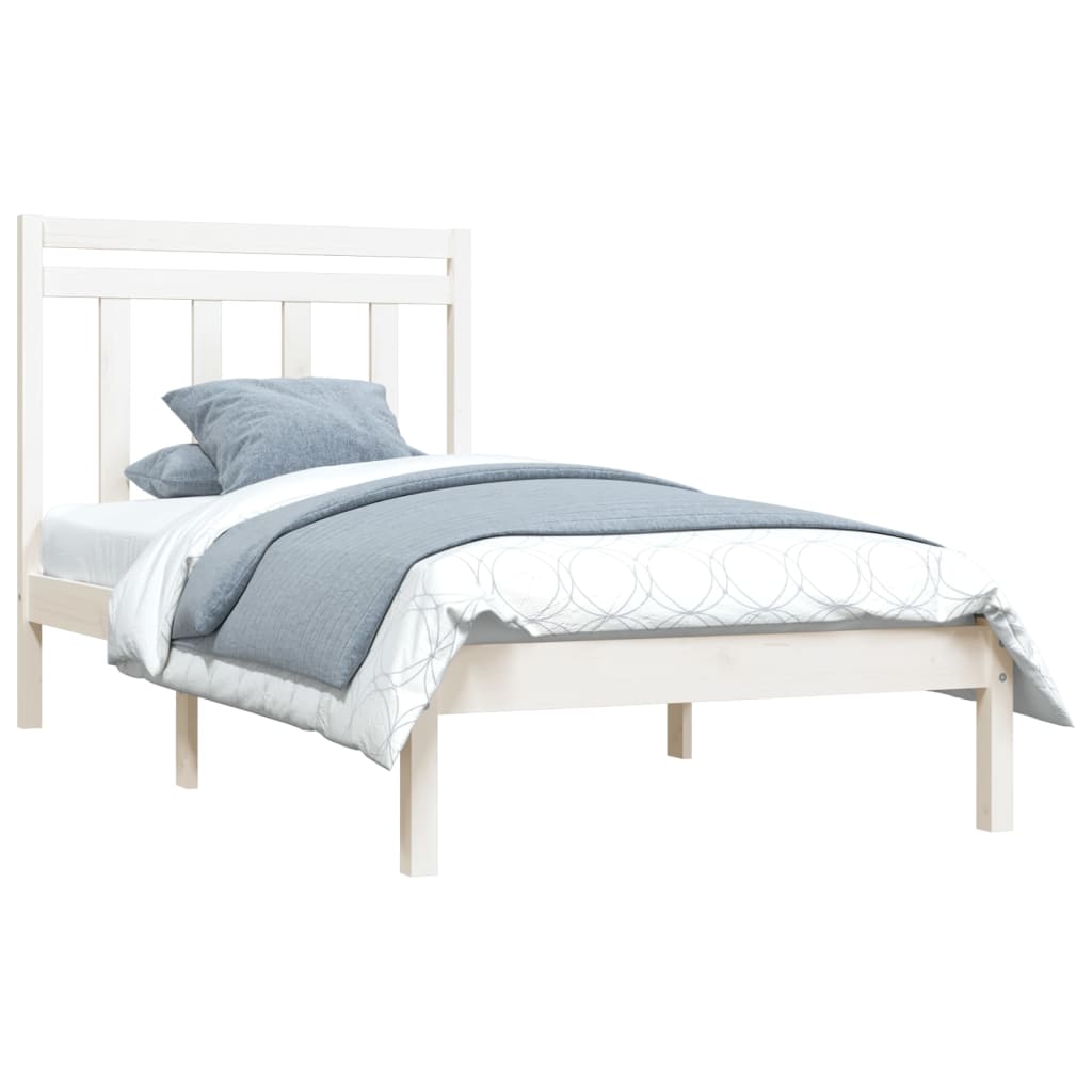 Bedframe Massief Hout Wit 100X200 Cm