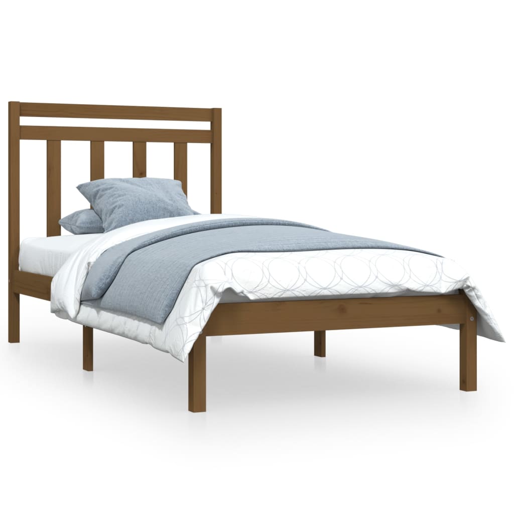 Bedframe Massief Hout Honingbruin 100X200 Cm