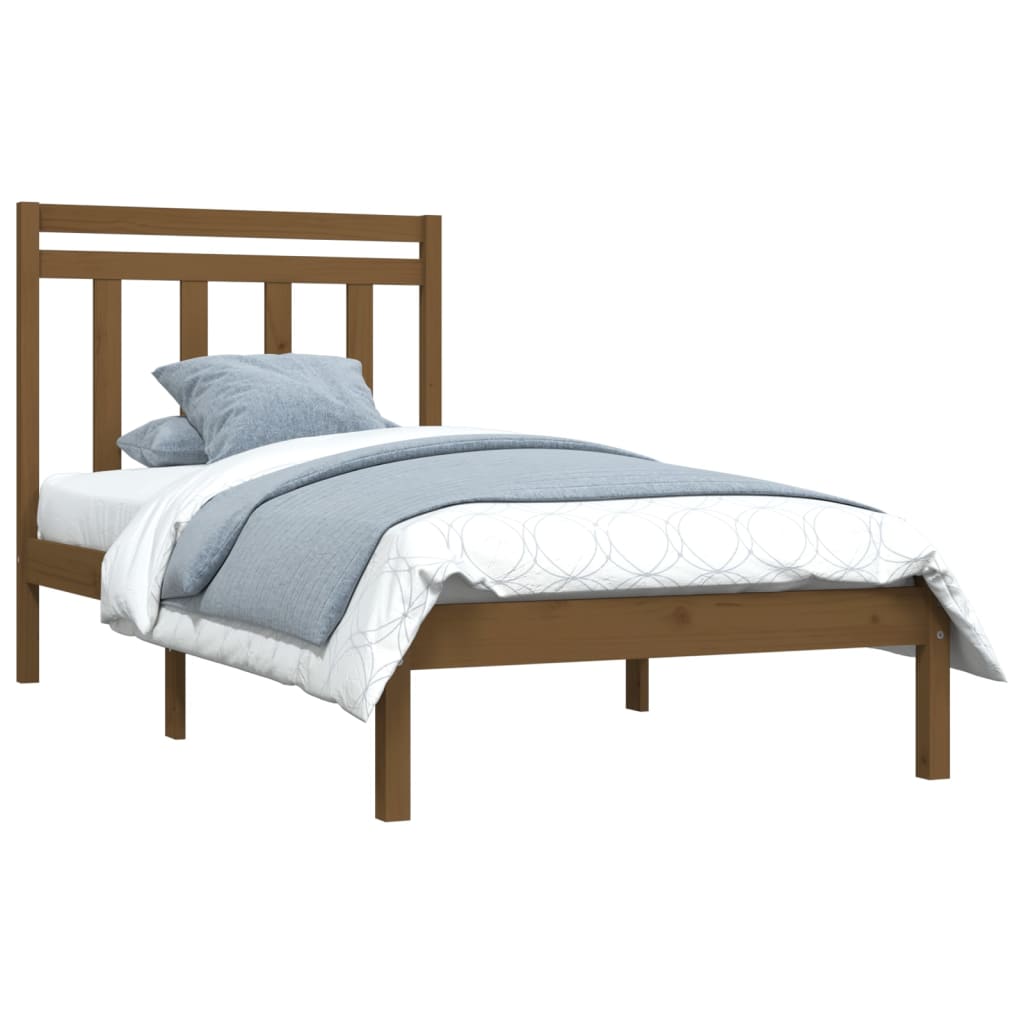 Bedframe Massief Hout Honingbruin 100X200 Cm