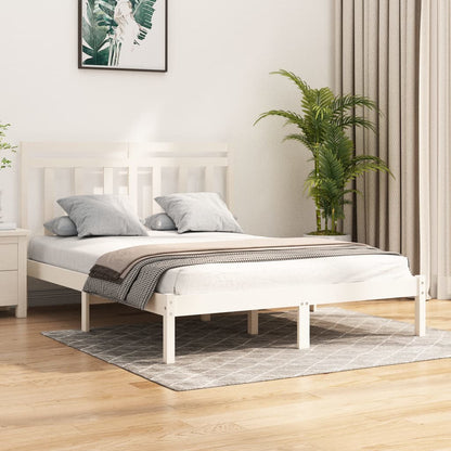 Bedframe Massief Hout Wit 120X200 Cm