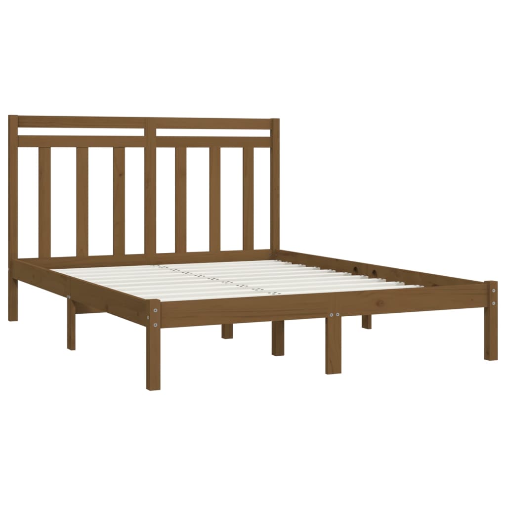 Bedframe Massief Hout Honingbruin 140X200 Cm