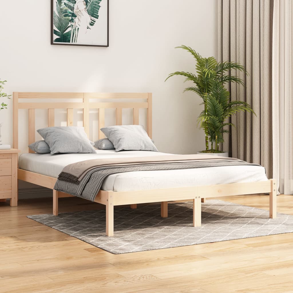Bedframe Massief Hout 150X200 Cm 5Ft King Size