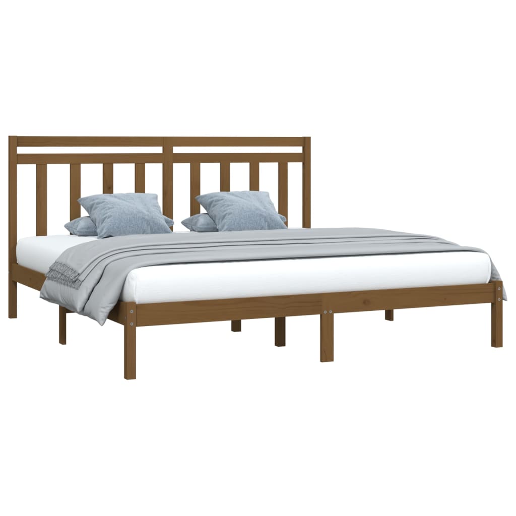 Bedframe Massief Hout Honingbruin 200X200 Cm