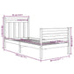 Bedframe Massief Hout Grijs 75X190 Cm 2Ft6 Small Single