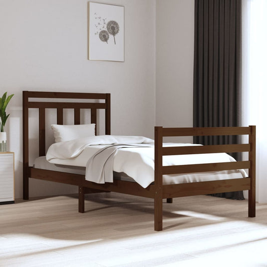 Bedframe Massief Hout Honingbruin 75X190 Cm 2Ft6 Small Single
