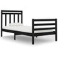 Bedframe Massief Hout Zwart 75X190 Cm 2Ft6 Small Single