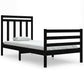 Bedframe Massief Hout Zwart 90X190 Cm 3Ft Single