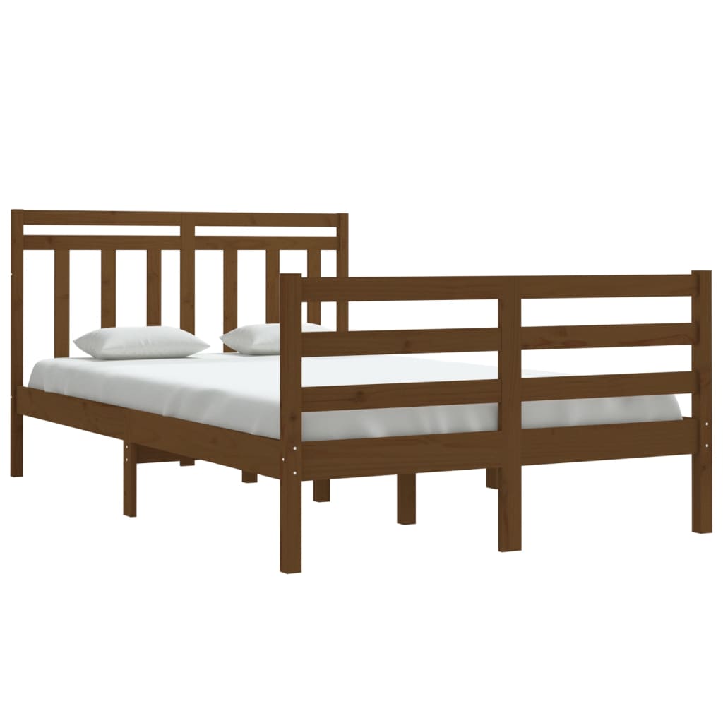 Bedframe Massief Hout Honingbruin 120X190 Cm 4Ft Small Double