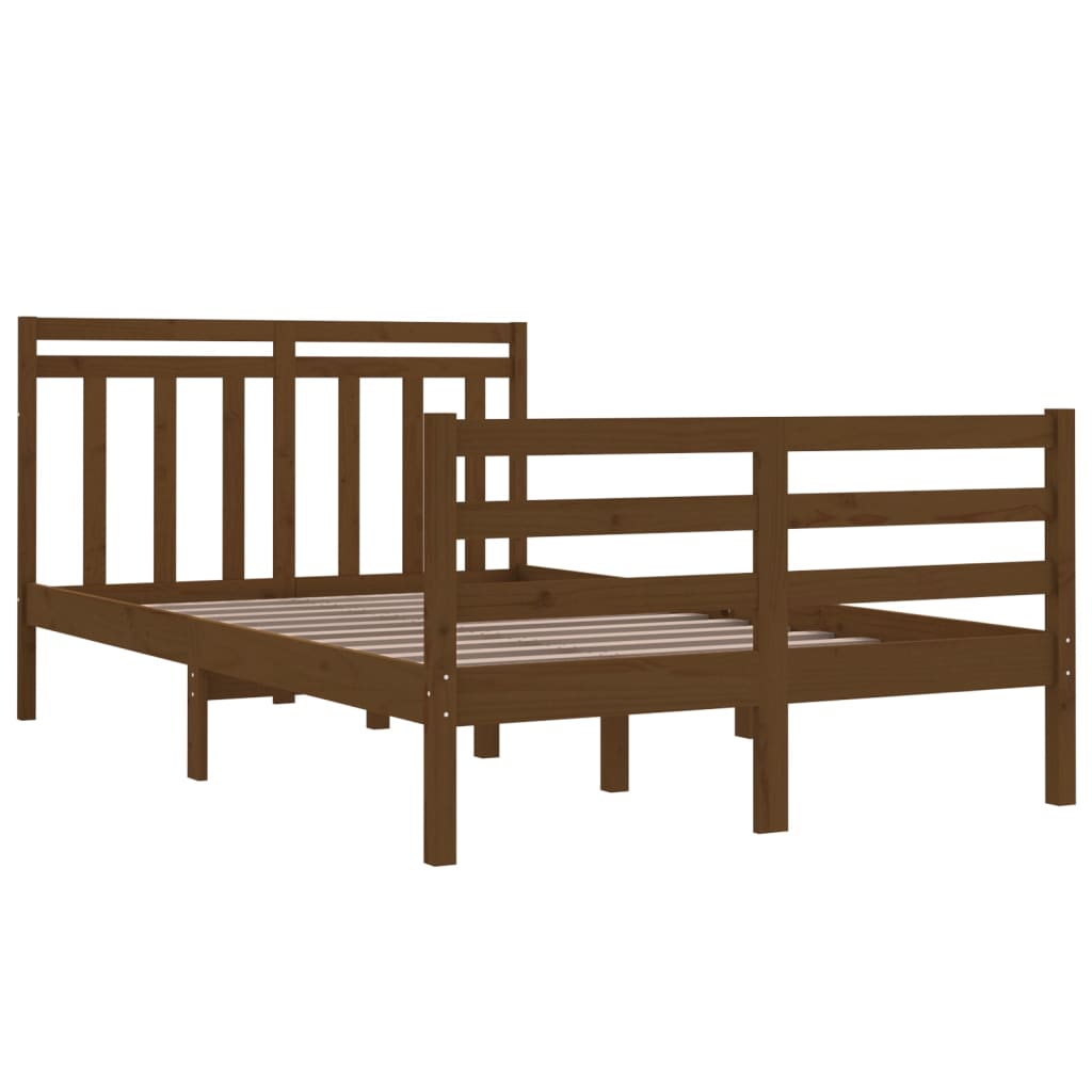 Bedframe Massief Hout Honingbruin 120X190 Cm 4Ft Small Double