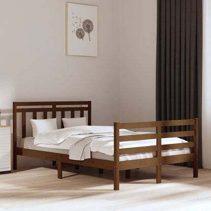 Bedframe Massief Hout Honingbruin 135X190 Cm 4Ft6 Double