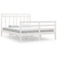 Bedframe Massief Hout Wit 140X190 Cm