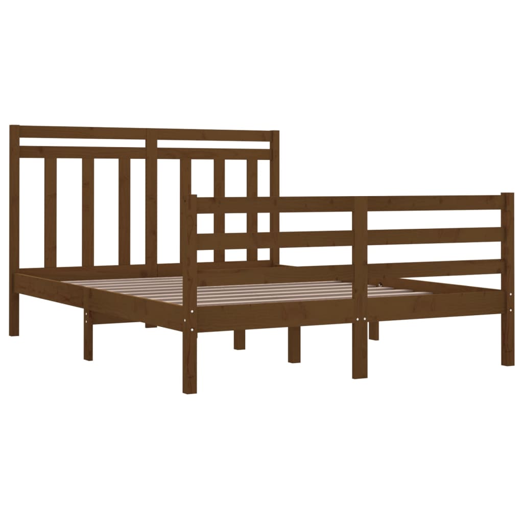 Bedframe Massief Hout Honingbruin 140X190 Cm