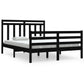 Bedframe Massief Hout Zwart 140X190 Cm
