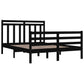 Bedframe Massief Hout Zwart 140X190 Cm