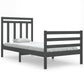 Bedframe Massief Hout Grijs 90X200 Cm