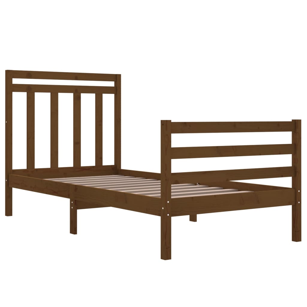 Bedframe Massief Hout Honingbruin 90X200 Cm