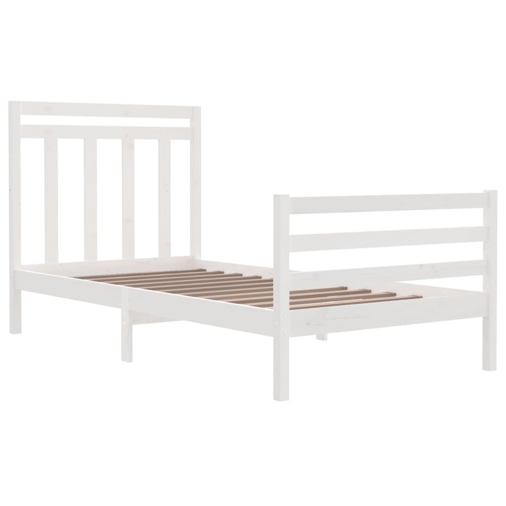 Bedframe Massief Hout Wit 100X200 Cm