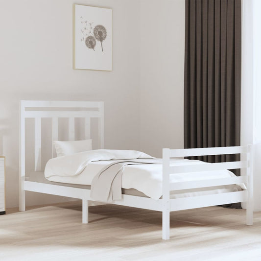 Bedframe Massief Hout Wit 100X200 Cm