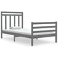 Bedframe Massief Hout Grijs 100X200 Cm