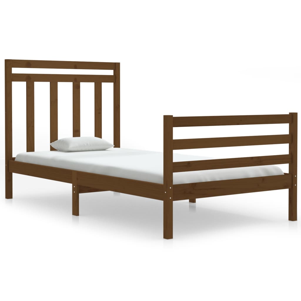 Bedframe Massief Hout Honingbruin 100X200 Cm