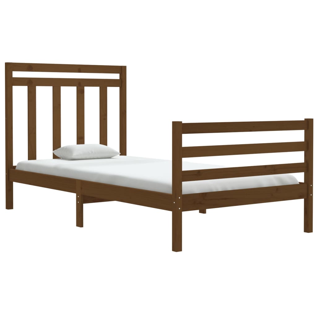 Bedframe Massief Hout Honingbruin 100X200 Cm