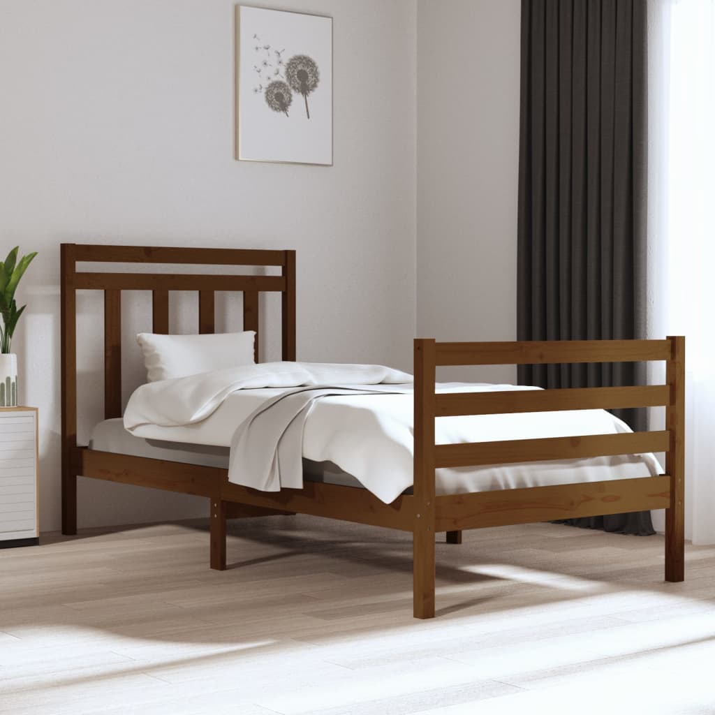 Bedframe Massief Hout Honingbruin 100X200 Cm