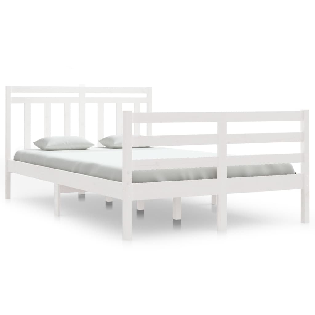 Bedframe Massief Hout Wit 120X200 Cm