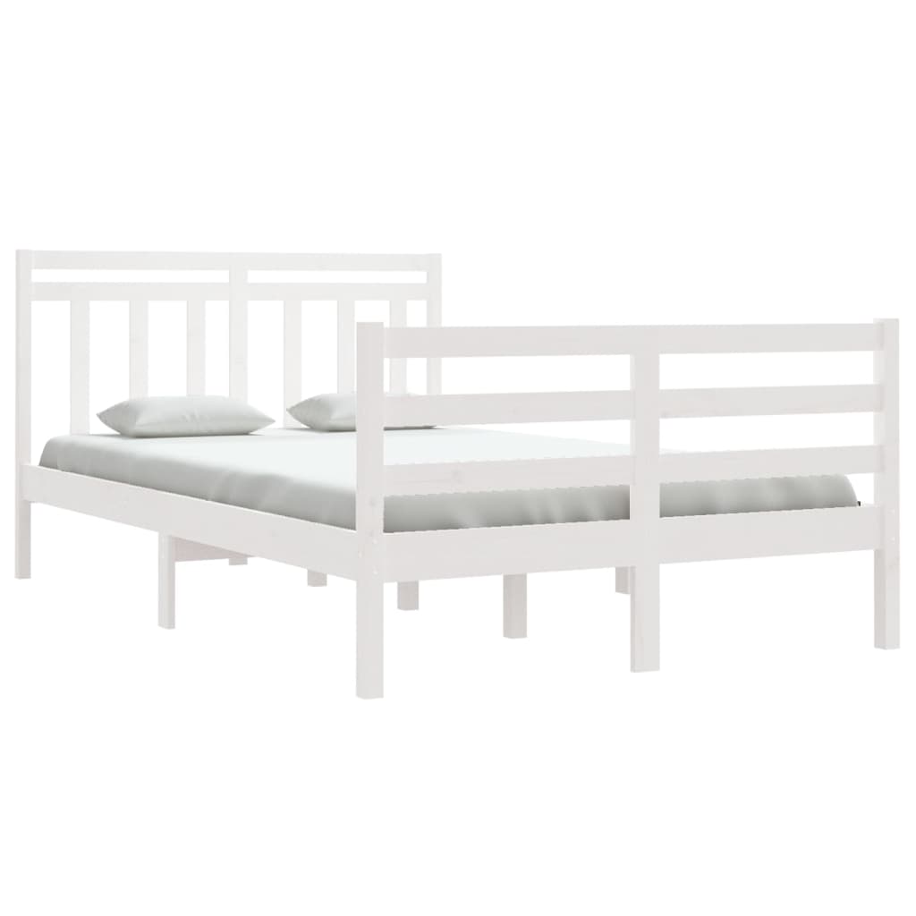 Bedframe Massief Hout Wit 120X200 Cm