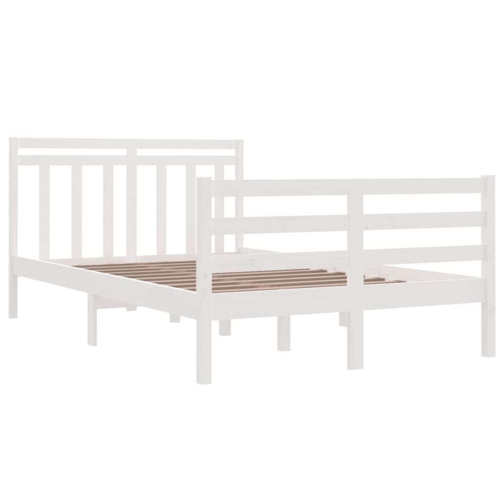 Bedframe Massief Hout Wit 120X200 Cm
