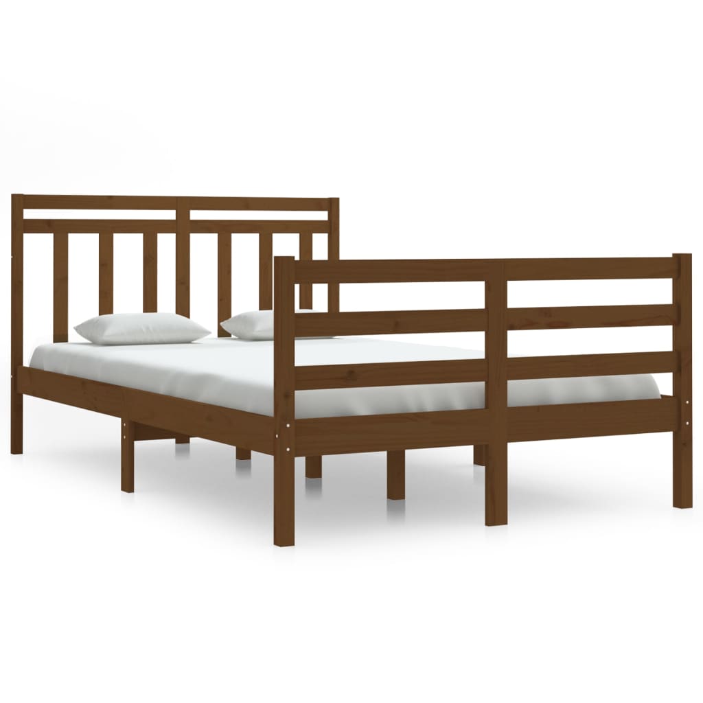 Bedframe Massief Hout Honingbruin 120X200 Cm