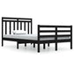 Bedframe Massief Hout Zwart 120X200 Cm