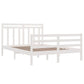 Bedframe Massief Hout Wit 140X200 Cm
