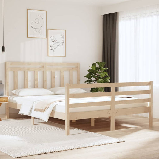 Bedframe Massief Hout 150X200 Cm 5Ft King Size