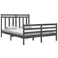 Bedframe Massief Hout Grijs 150X200 Cm 5Ft King Size