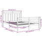 Bedframe Massief Hout Grijs 150X200 Cm 5Ft King Size