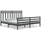 Bedframe Massief Hout Grijs 180X200 Cm 6Ft Super King
