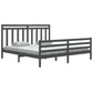 Bedframe Massief Hout Grijs 180X200 Cm 6Ft Super King