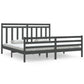 Bedframe Massief Hout Grijs 200X200 Cm