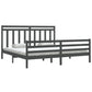 Bedframe Massief Hout Grijs 200X200 Cm