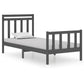 Bedframe Massief Hout Grijs 90X190 Cm 3Ft Single