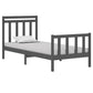 Bedframe Massief Hout Grijs 90X190 Cm 3Ft Single