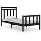 Bedframe Massief Hout Zwart 90X190 Cm 3Ft Single
