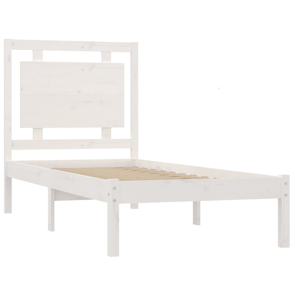 Bedframe Massief Hout Wit 90X200 Cm