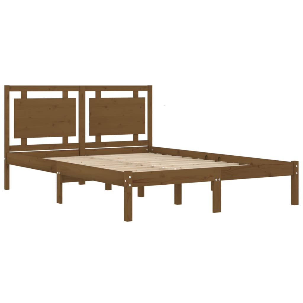 Bedframe Massief Hout Honingbruin 180X200 Cm 6Ft Super King