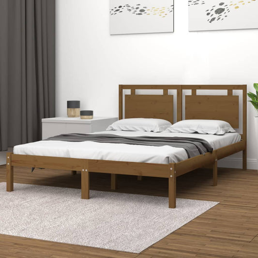 Bedframe Massief Hout Honingbruin 180X200 Cm 6Ft Super King