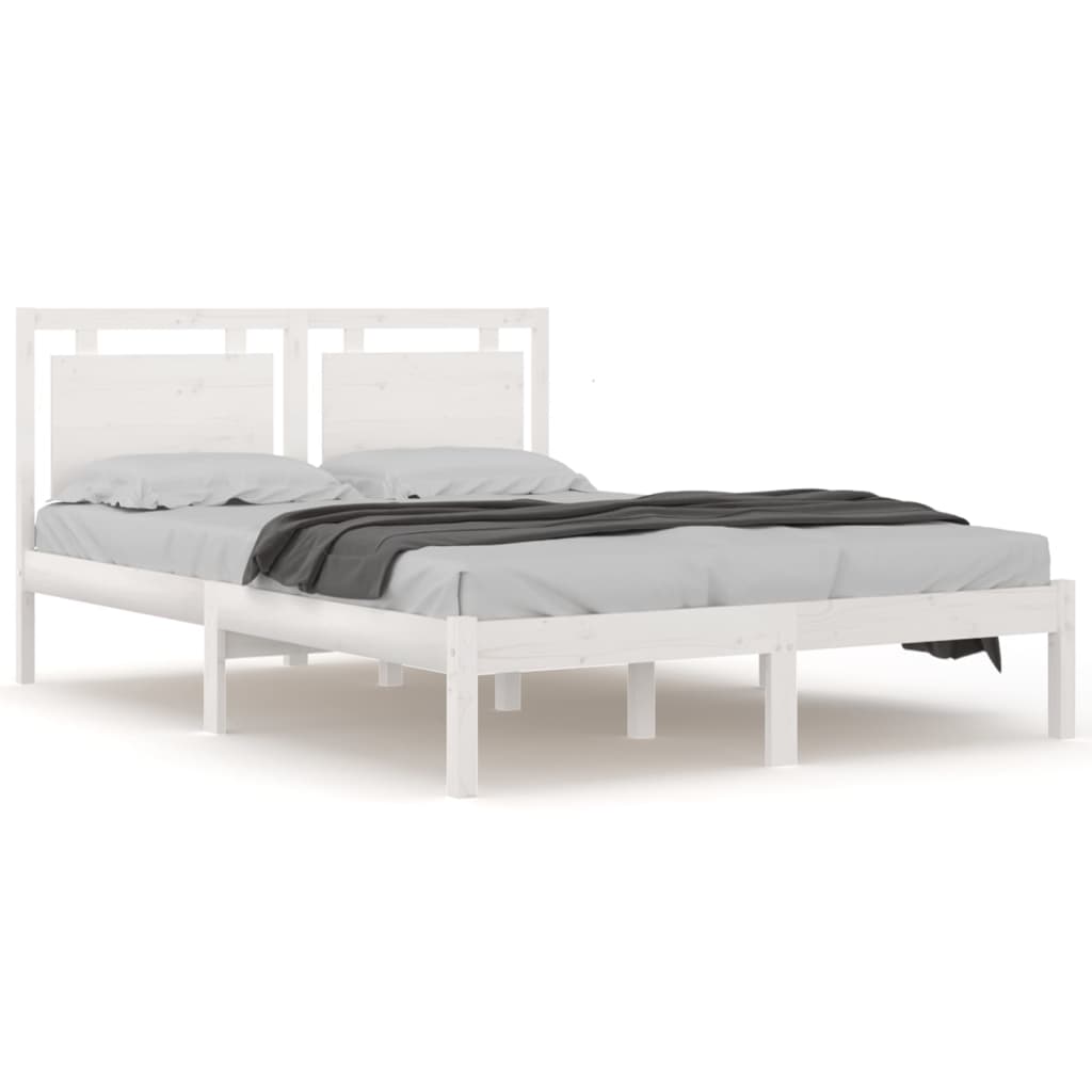 Bedframe Massief Hout Wit 200X200 Cm