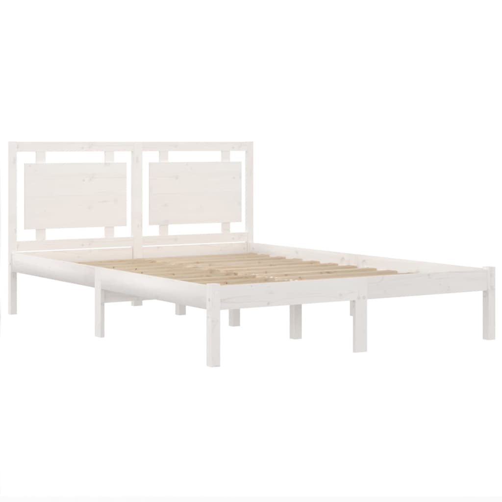 Bedframe Massief Hout Wit 200X200 Cm